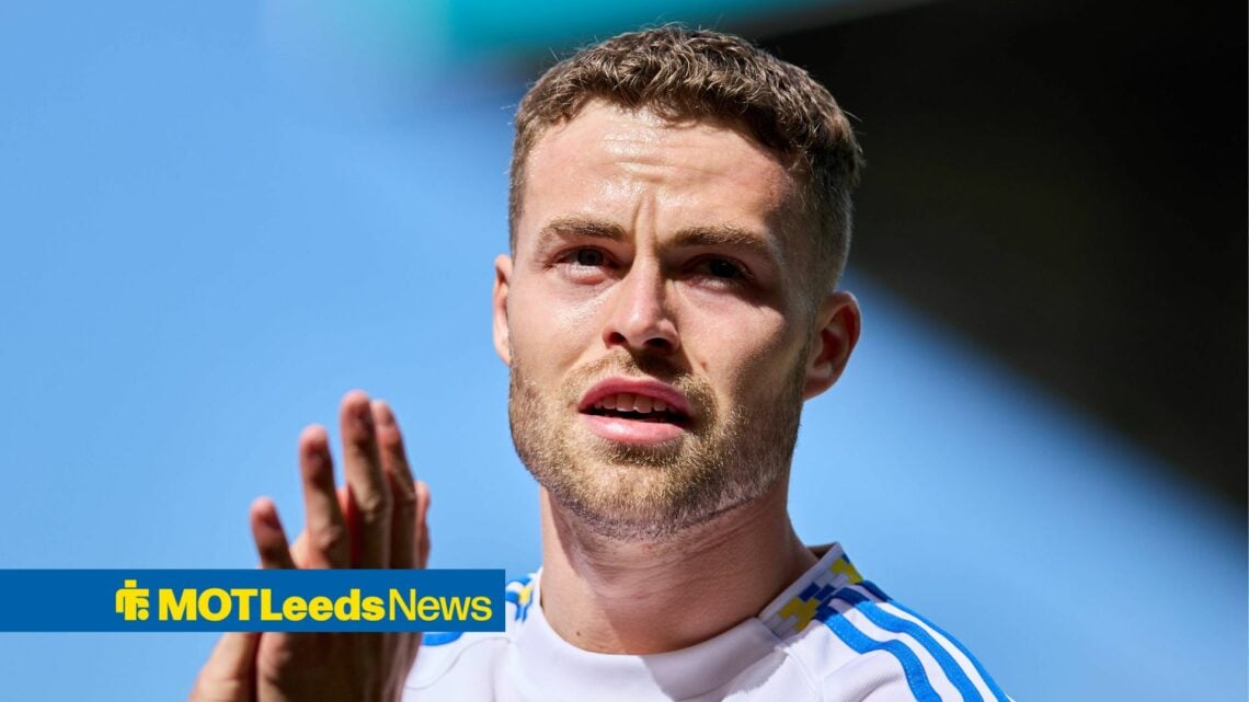 Gabriel Gudmundsson applauding Leeds fans
