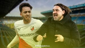 Souffian El Karouani and Daniel Farke at Elland Road