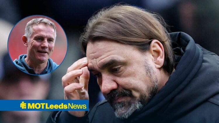 A smiling Phil Parkinson (inset), while Daniel Farke looks crestfallen