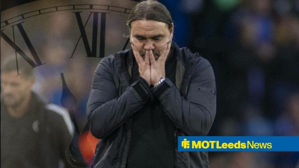 Daniel Farke looking annoyed at Leeds United