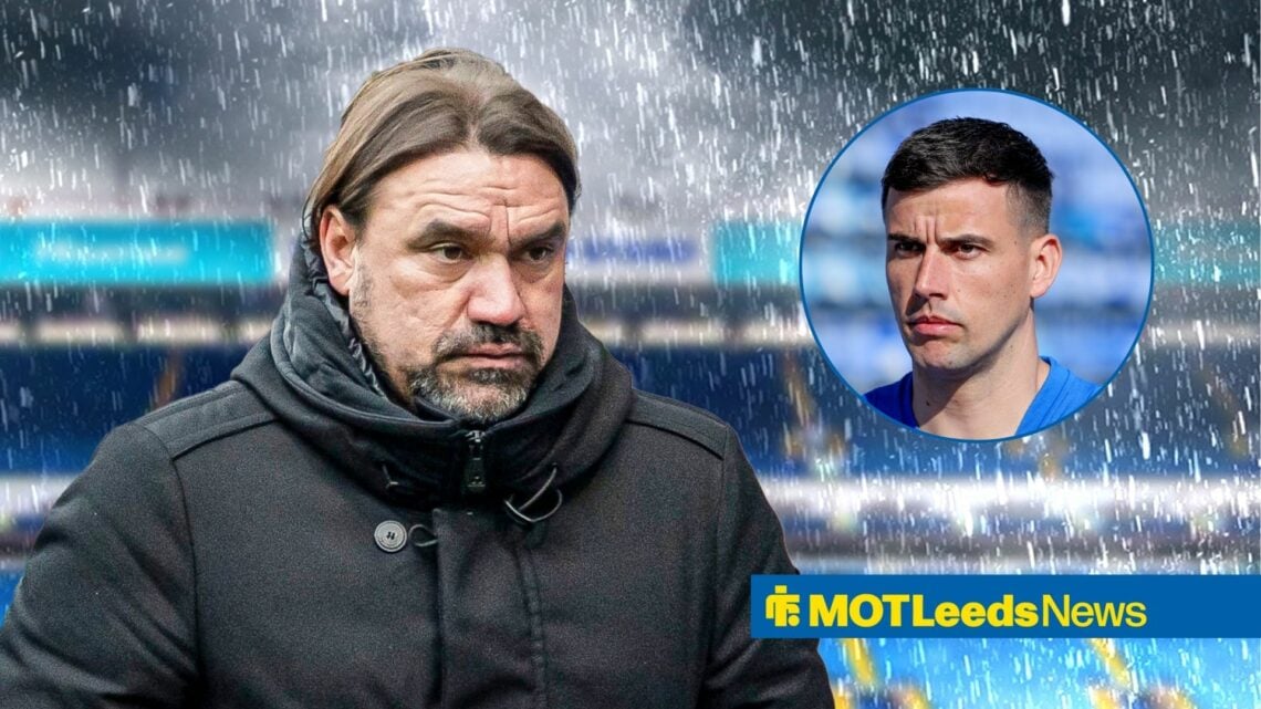 Daniel Farke with rainy skies and Karl Darlow (inset)