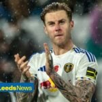 Joe Rodon playing for Leeds United