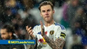 Joe Rodon playing for Leeds United