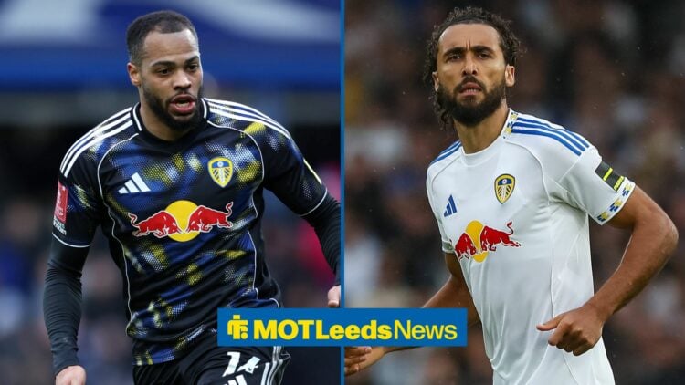 Lukas Nmecha and Dominic Calvert-Lewin playing for Leeds