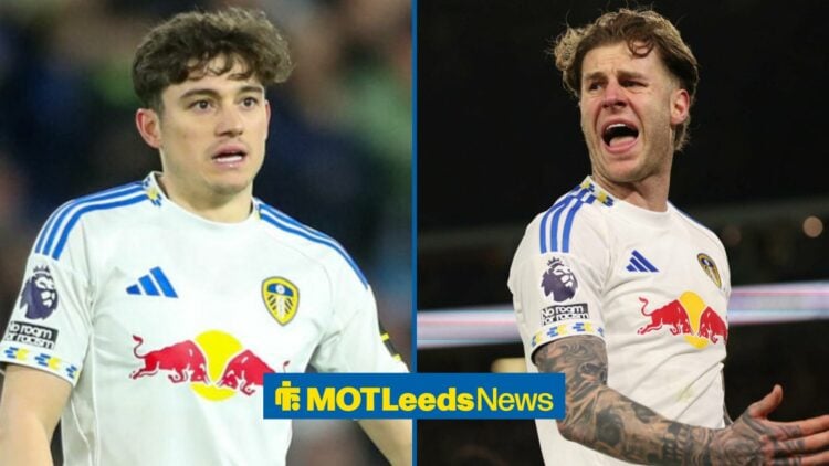 Joe Rodon and Dan James stood alongside each other.