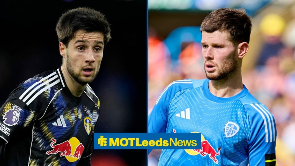 Ilia Gruev in action for Leeds United alongside Illan Meslier