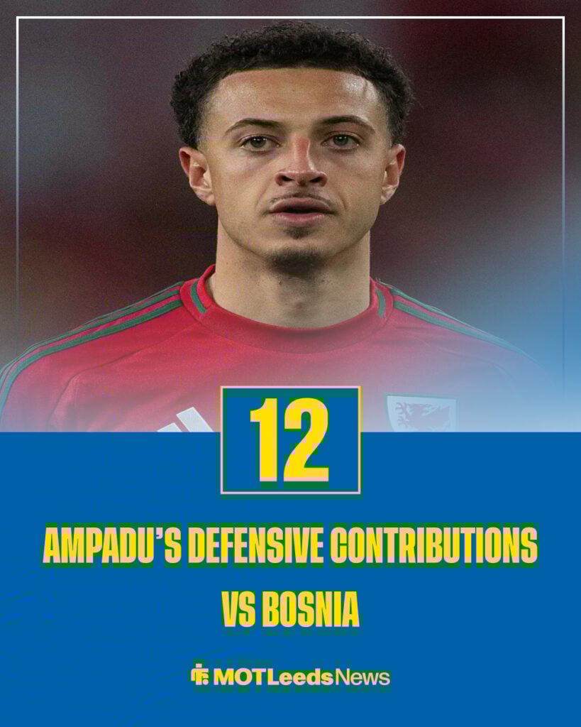 Ethan Ampadu stats against Bosnia.