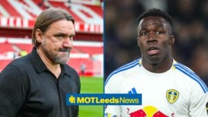 Leeds United boss Daniel Farke looking moody vs Nottingham Forest, Wilfried Gnonto Of Leeds United during the Leeds United v Crystal Palace Premier League match.