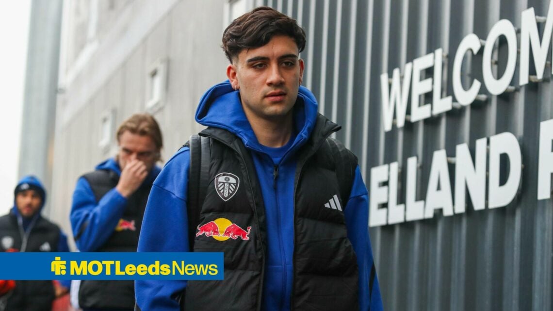 Facundo Buoanotte arrives at Elland Road in Leeds training gear