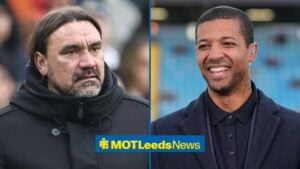 Jermaine Beckford next to Daniel Farke