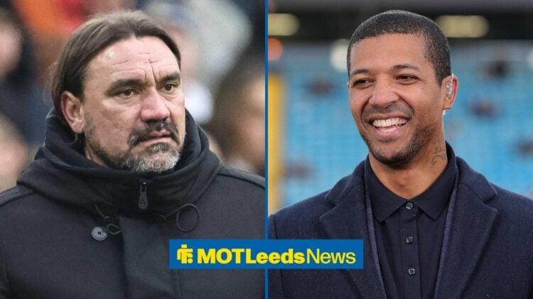Jermaine Beckford next to Daniel Farke
