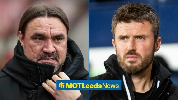 Daniel Farke next to Michael Carrick