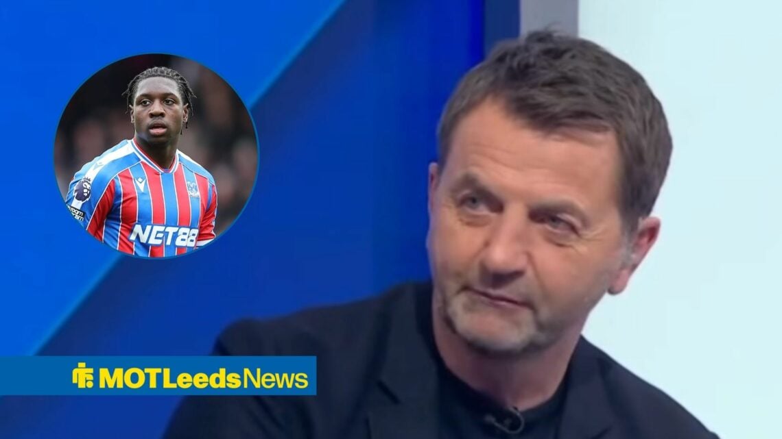 Tim Sherwood looking towards a circular frame inset of Jaydee Canvot