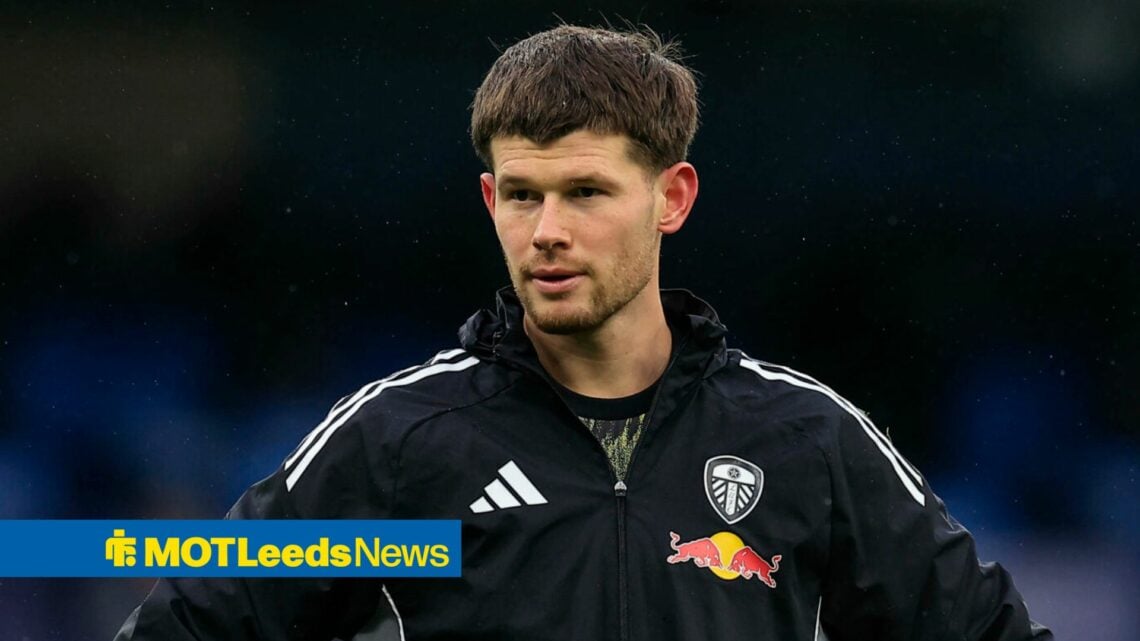 Illan Meslier during a Leeds warm-up session