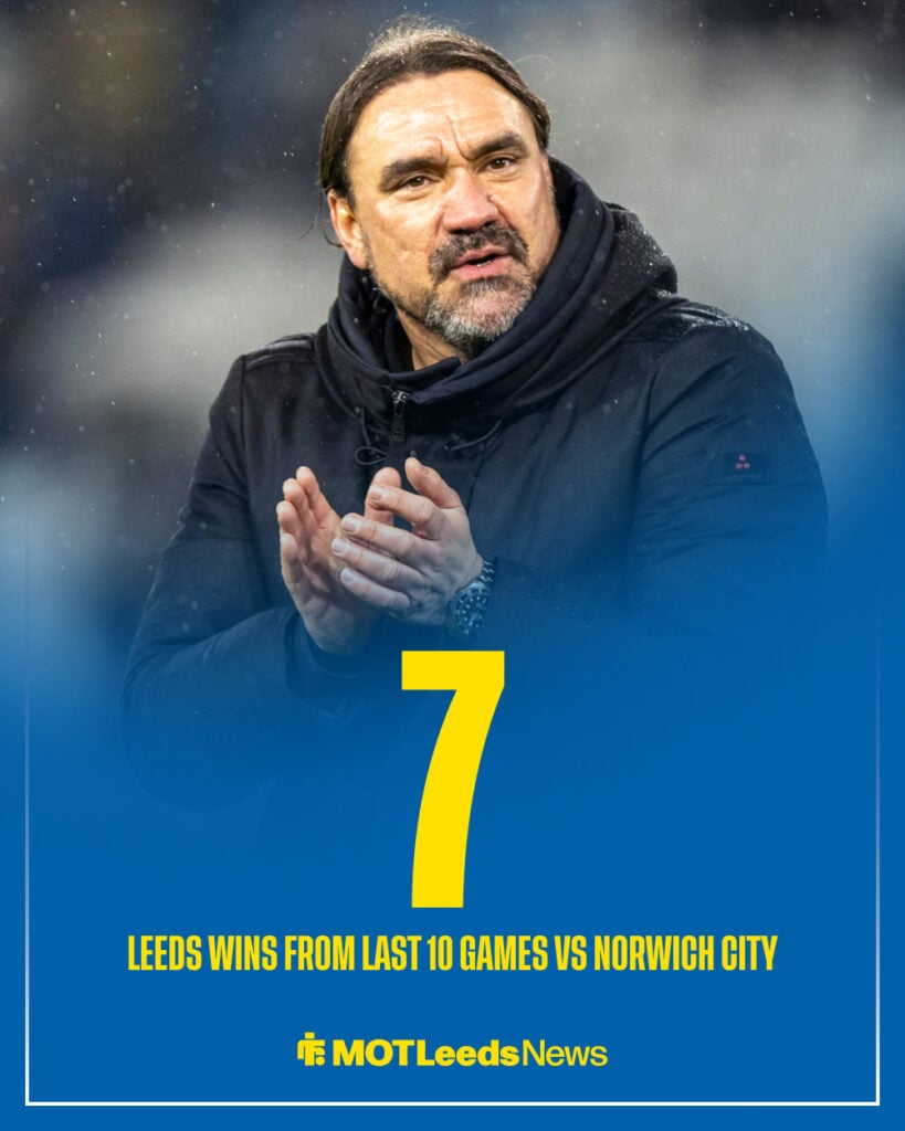 Leeds United wins against Norwich from last 10 games in all competitions