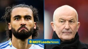 Split image of Leeds Unites striker Dominicc Calvert-Lewin and Tony Pulis