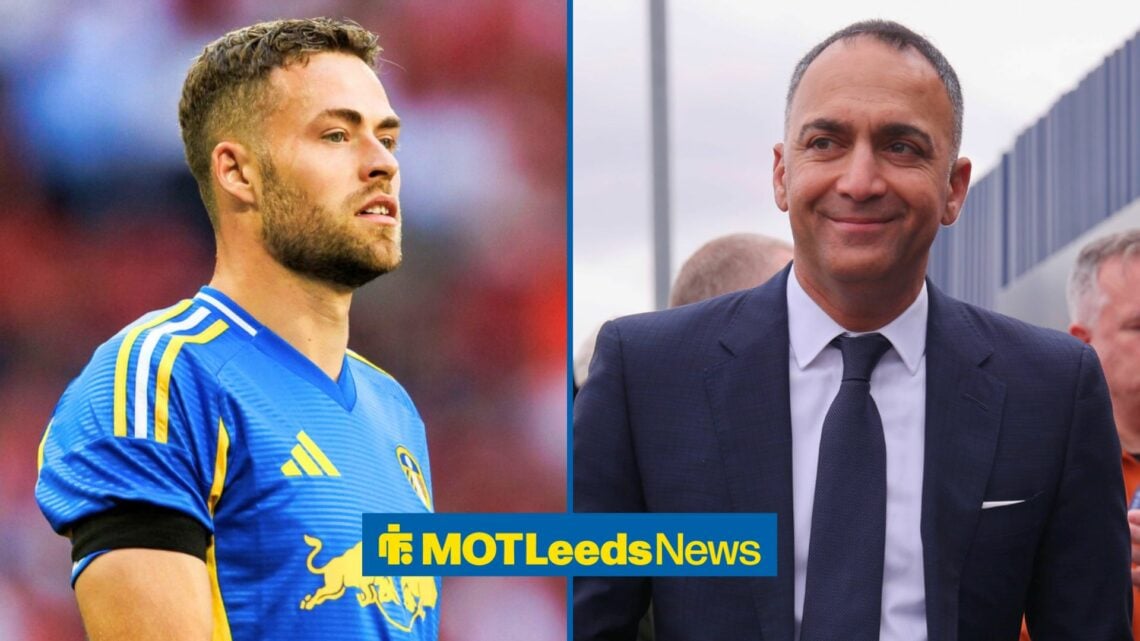 Split image of Leeds United defenr Gabriel Gudmundsson and Paraag Mrathe