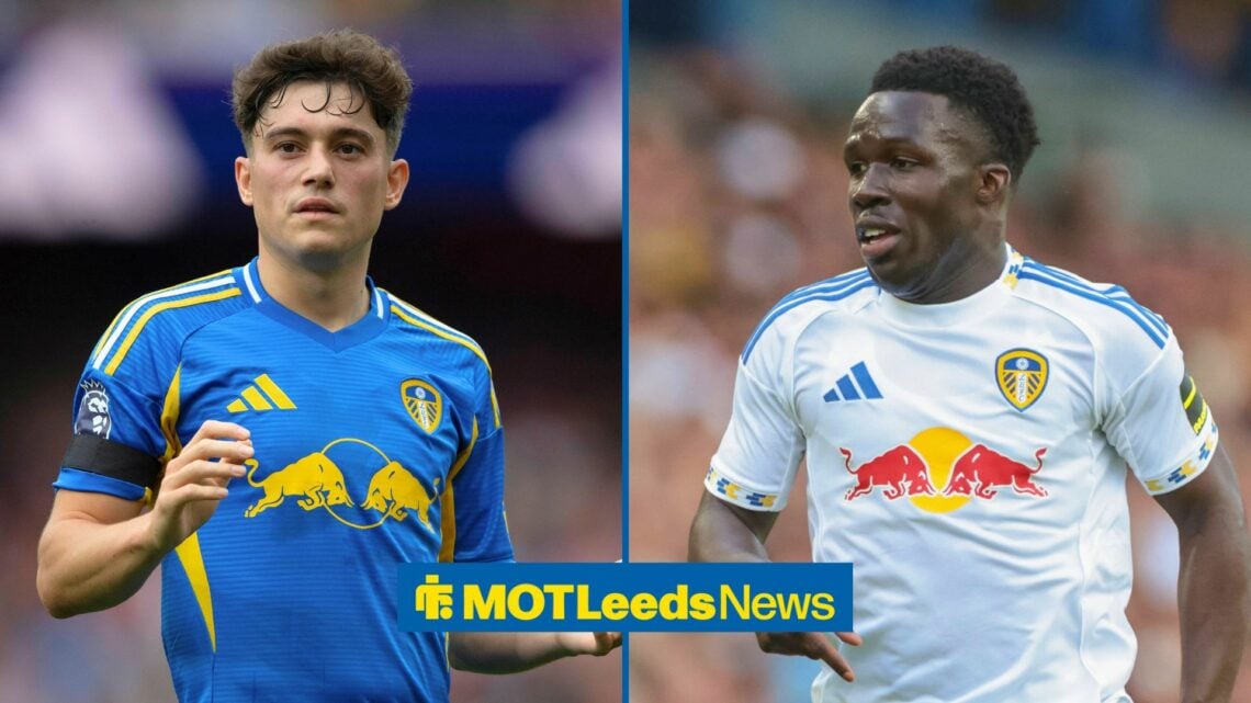 Split image of Leeds United forwards Dan James and Wilfried Gnonto