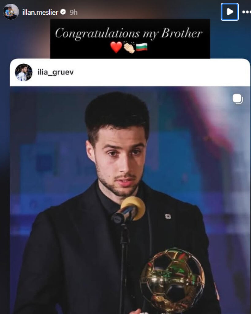 Illan Meslier message to Gruev