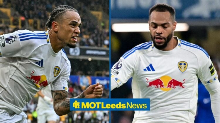 Leeds United duo Noah Okafor and Lukas Nmecha both playing in a Premier League match.
