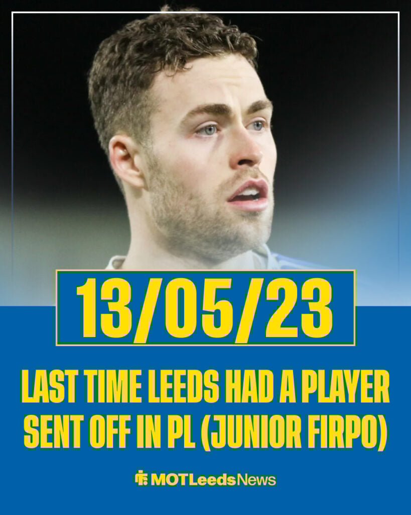 Gabriel Gudmundsson is the first Leeds player to be sent off in the Premier League since May 2023