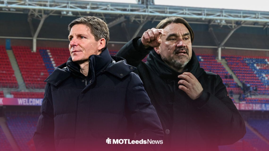 Oliver Glasner and Daniel Farke alongside each other at Selhurst Park.
