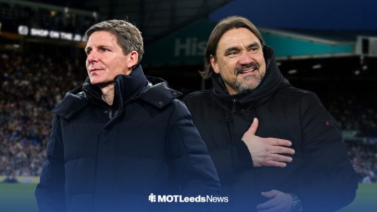 Oliver Glasner and Daniel Farke stood alongside each other.