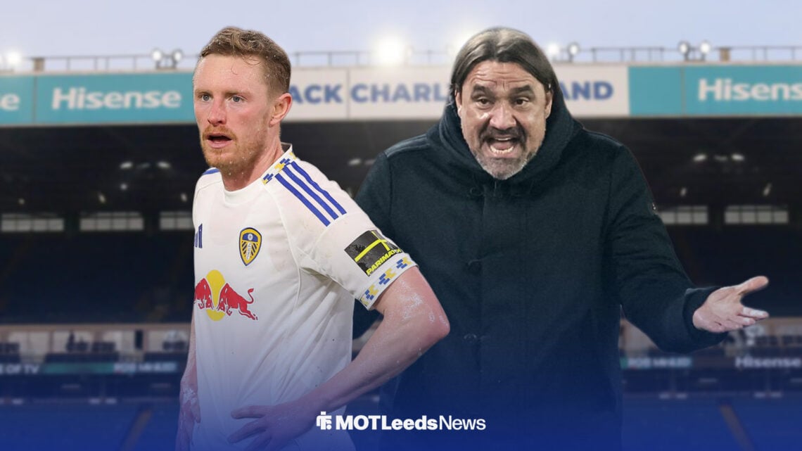 Sean Longstaff and Daniel Farke looking frustrated at Elland Road.