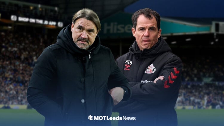 Daniel Farke and Regis Le Bris look on