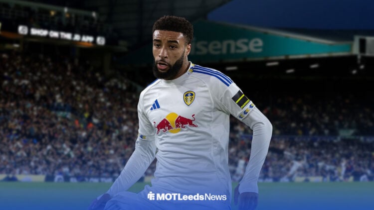 Jayden Bogle in front of Elland Road