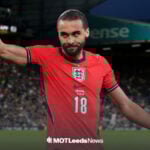 Dominic Calvert-Lewin in action for England in front of Elland Road