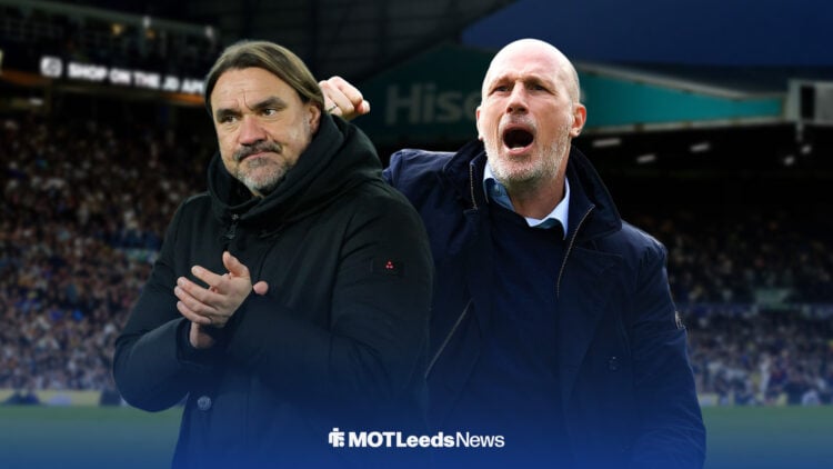 Daniel Farke and Philippe Clement at Elland Road.