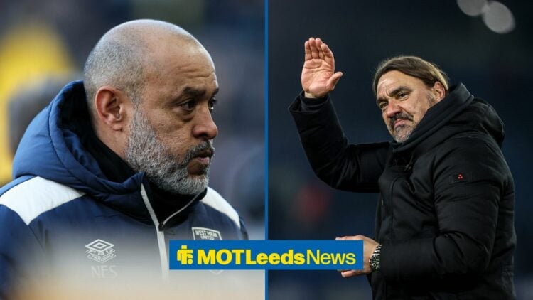 A 50/50 split image of Nuno Espirito Santo and Daniel Farke.
