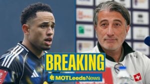 Noah Okafor and Murat Yakin pictured side by side