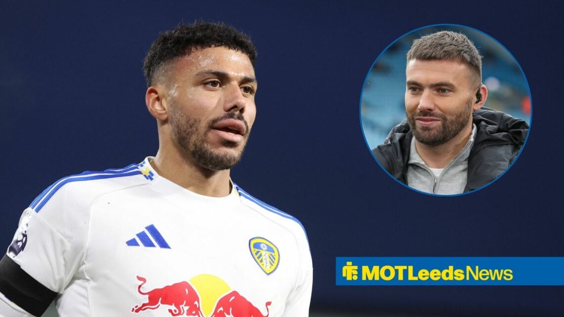 James Justin looks on with Stuart Dallas inset