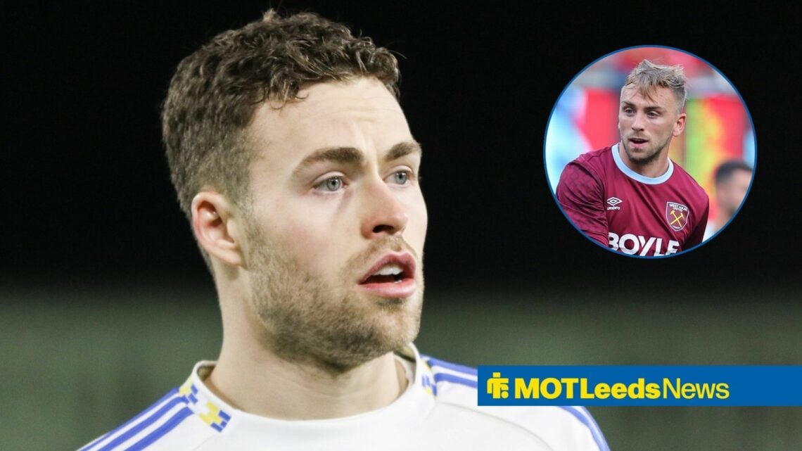 Gabriel Gudmundsson looks on with Jarrod Bowen in circular inset