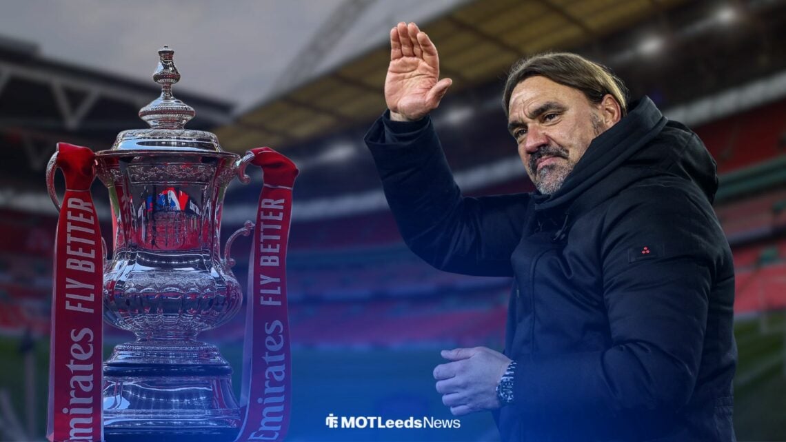 Daniel Farke with FA Cup trophy at Wembley