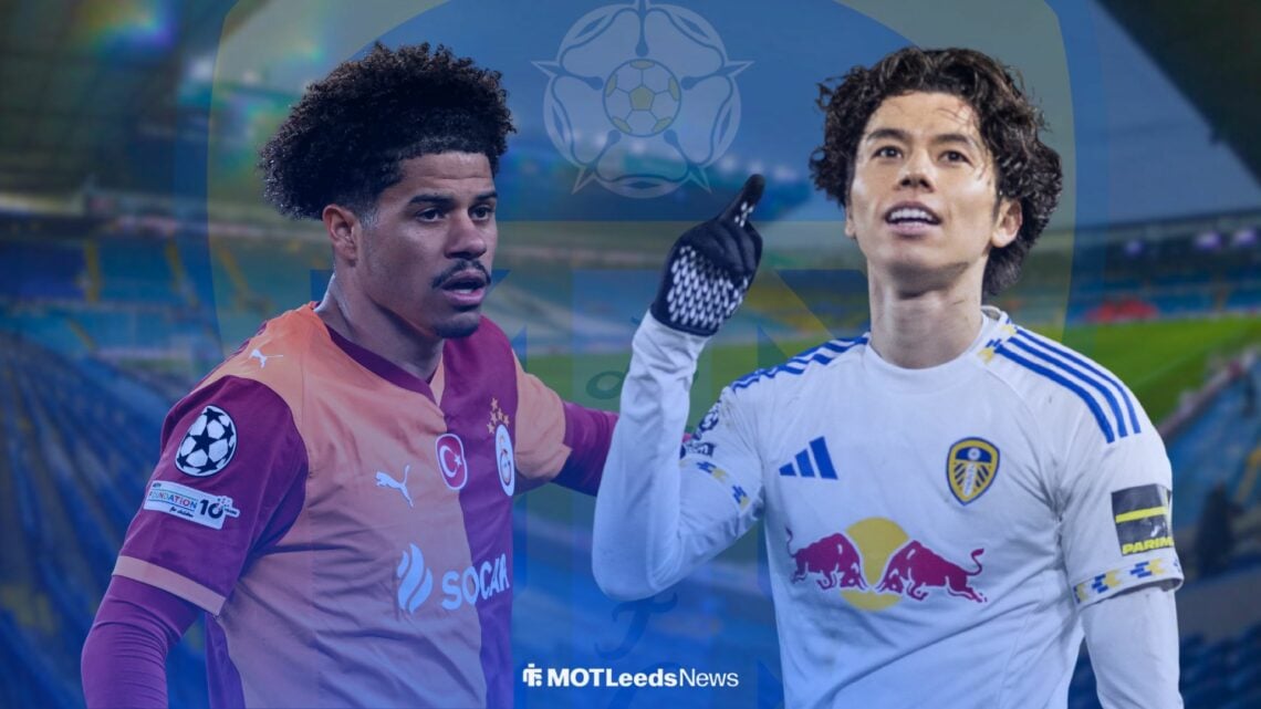 Gabriel Sara and Ao Tanaka at Elland Road