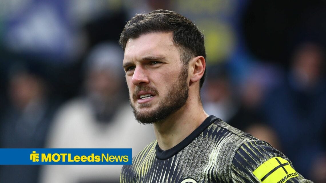 Lucas Perri looks worried for Leeds United