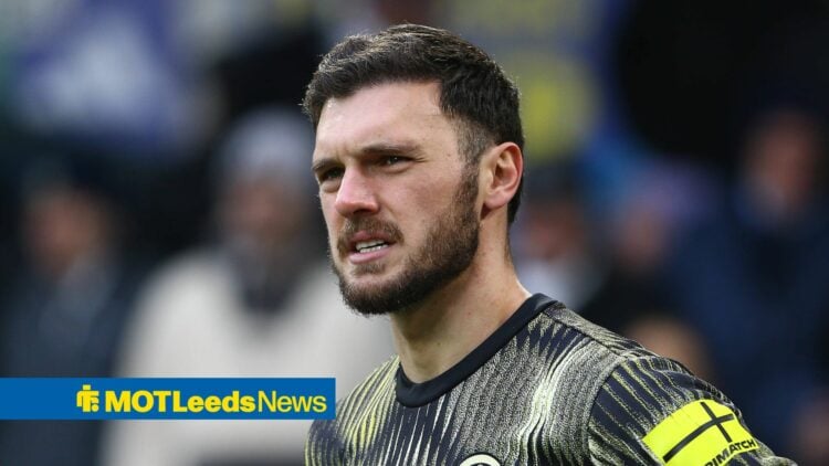 Lucas Perri looks worried for Leeds United