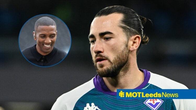 Ashley Young smiles (inset), while Jack Harrison looks on