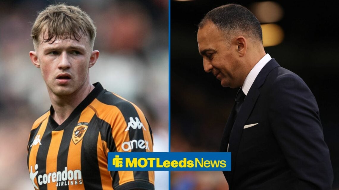 Joe Gelhardt playing for Hull City looking towards Paraag Marathe