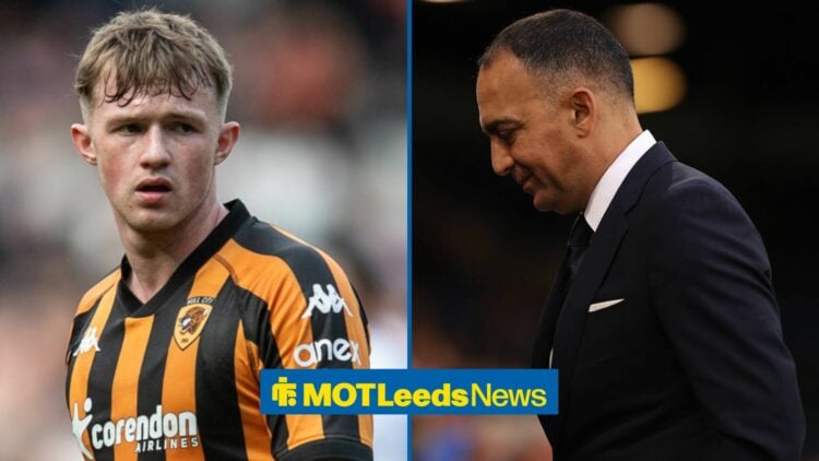 Joe Gelhardt playing for Hull City looking towards Paraag Marathe