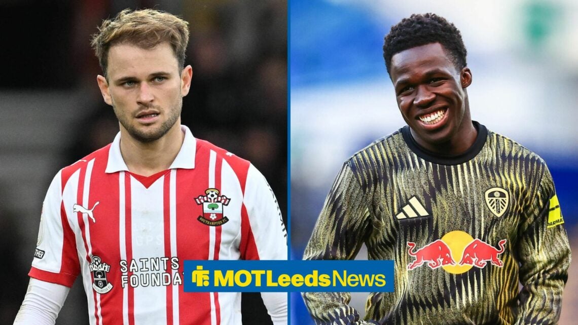 Leo Scienza at Southampton with Wilfried Gnonto at Leeds