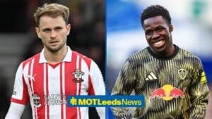 Leo Scienza at Southampton with Wilfried Gnonto at Leeds