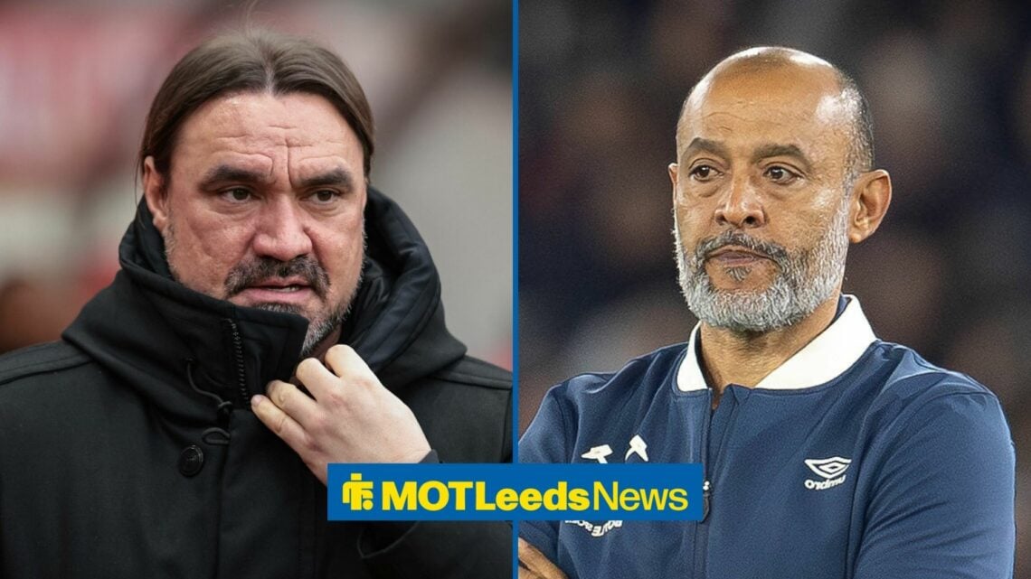 Daniel Farke manager of Leeds United ahead of kickoff during the Premier League match Sunderland vs Leeds United, West Ham manager Nuno Espirito Sa...