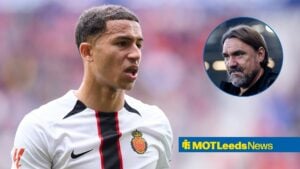 Mateo Joseph on loan at RCD Mallorca looking at Leeds United manager, Daniel Farke.