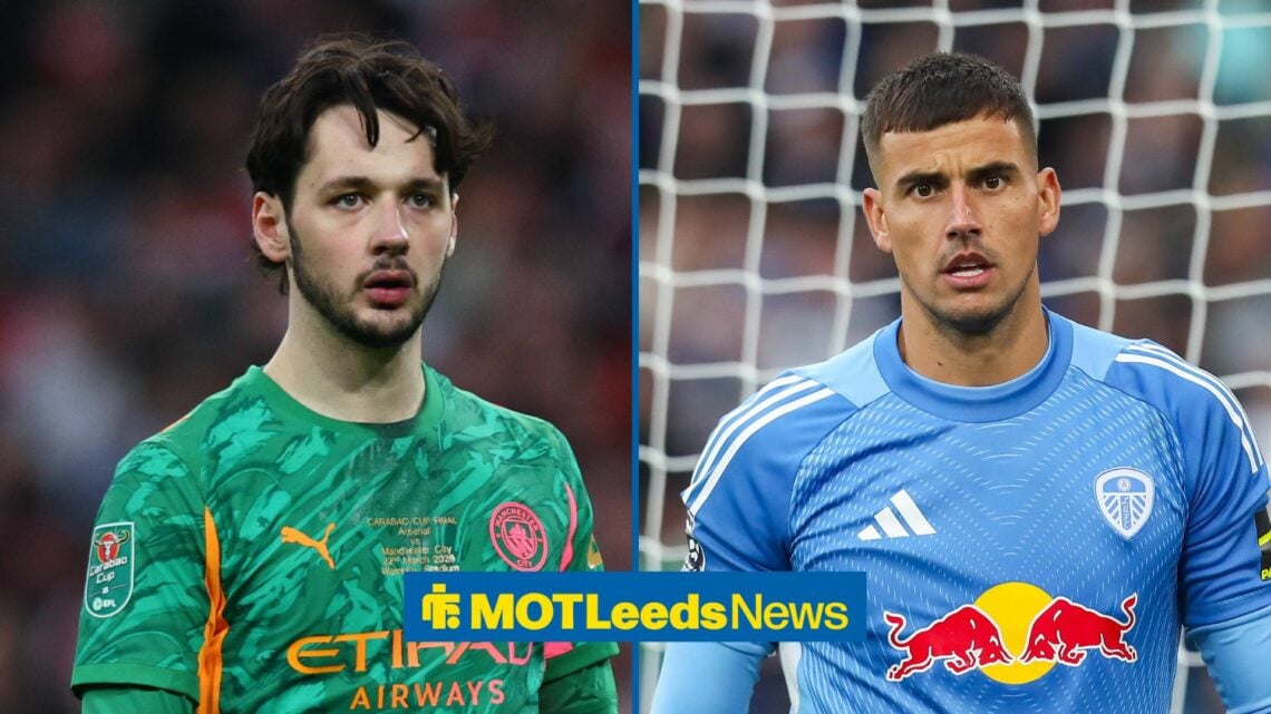 Karl Darlow Of Leeds United during the Leeds United FC v AFC Bournemouth match, James Trafford of Manchester City during the Carabao Cup Final matc...