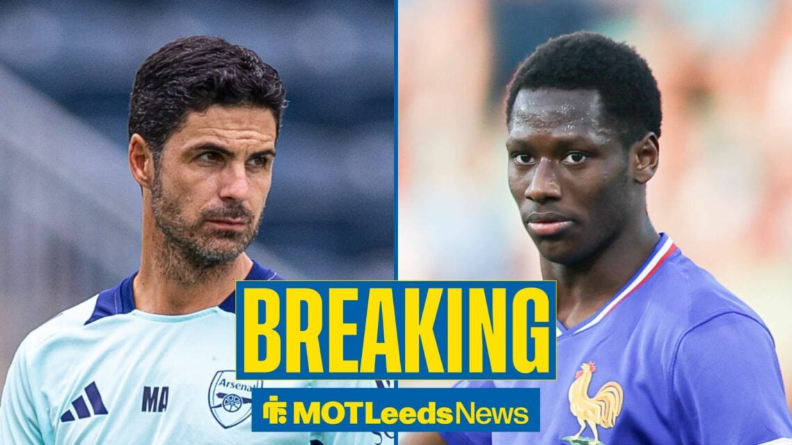 Split image of Arsenal manager Mikel Arteta and Leeds United target Djaoui Cisse