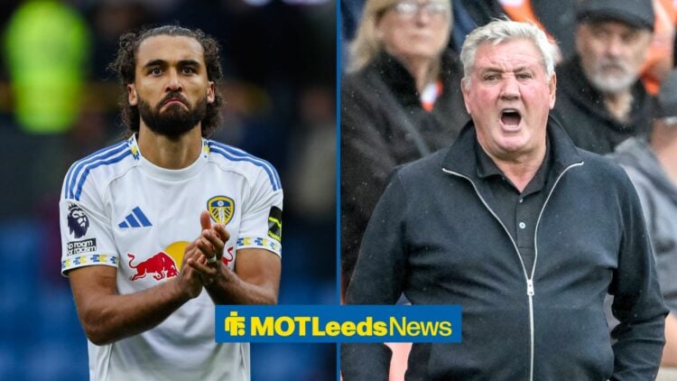Split image of Leeds United striker Dominic Calvert-Lewin and Steve Bruce
